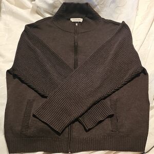 Pronto Uomo Dark Brown Zip-Up Sweater